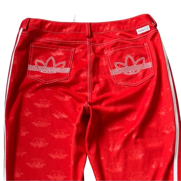 Adidas Originals X Fiorucci Track Pants Red XL  Angel Print 3-Stripes Y2K Style - Picture 3 of 12